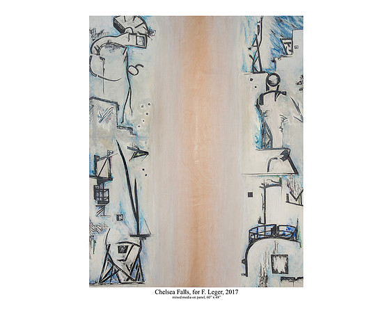 Chelsea Falls for F Leger 2017 mixed media on panel 60 x 48