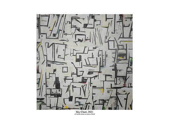 Sky Chart 2021 oil mixed media on canvas 48x48